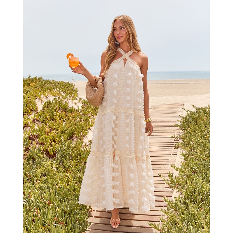 Cross of Sunlight Tulle Maxi Dress