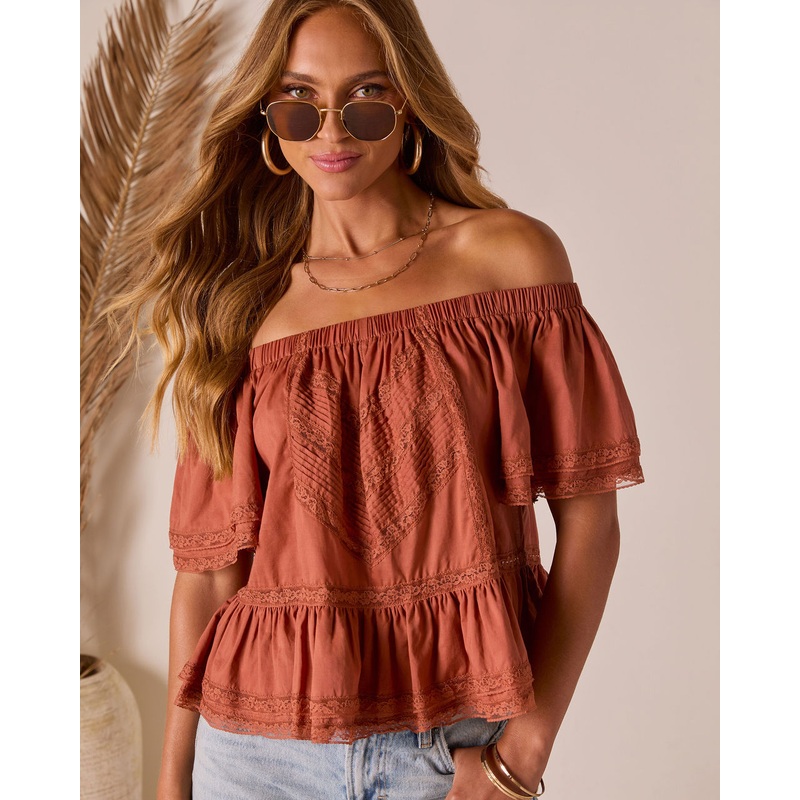 Evaline Off The Shoulder Top|Rust|S|M|L