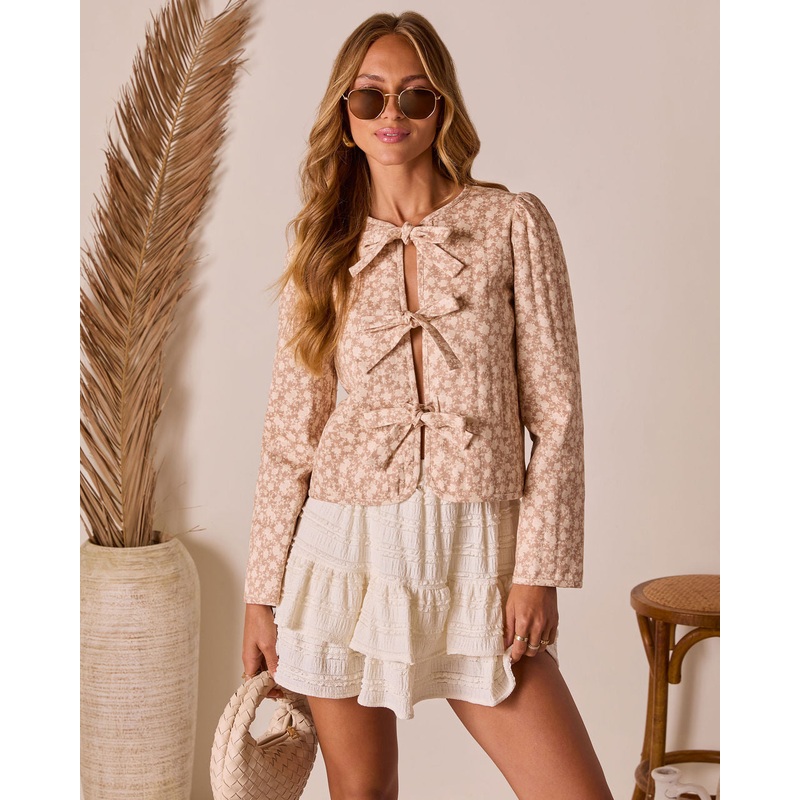 Florienne Front Tie Quilted Jacket
