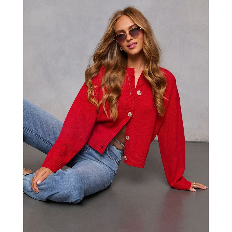 Imola Cardigan|Red|Cream|XS|S|M|L|XL