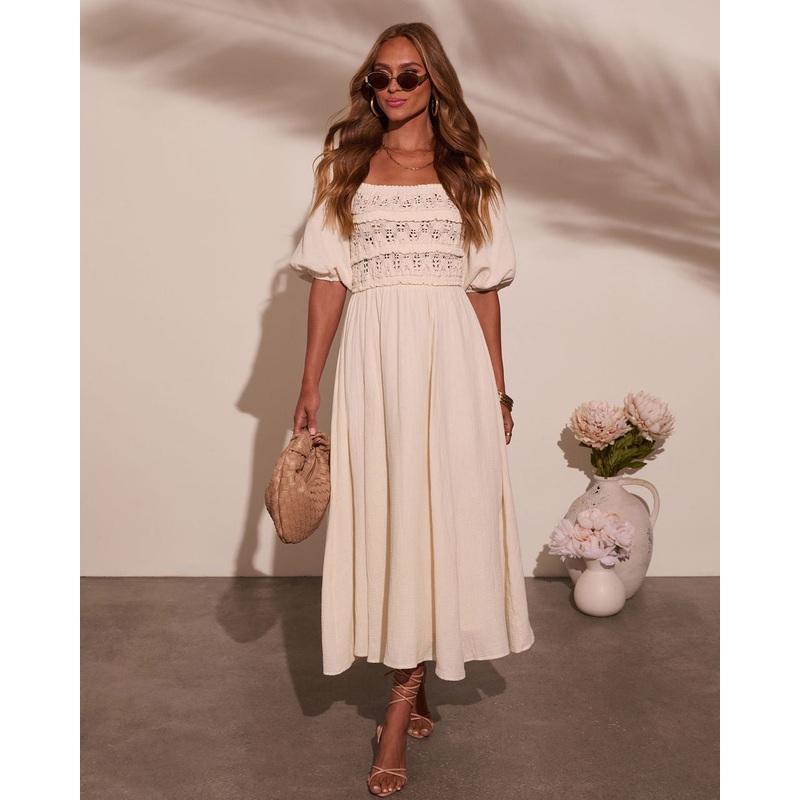 Mystic Dawn Peasant Maxi Dress