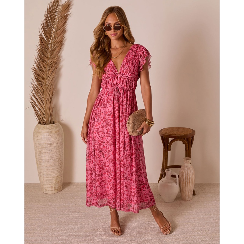 Private Island V-Neck Floral Maxi Dress