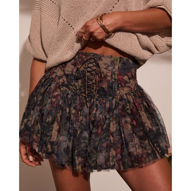 Sabrinah Tulle Mini Skort|Black|XS|S|M|L|XL