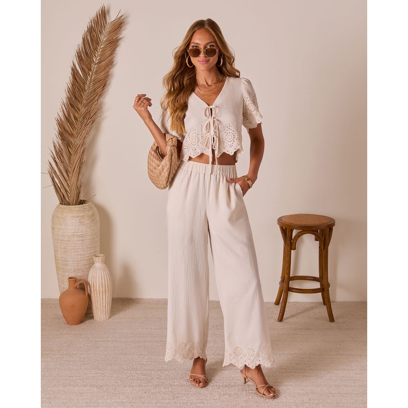 Summer on the Range Eyelet Hem Pants