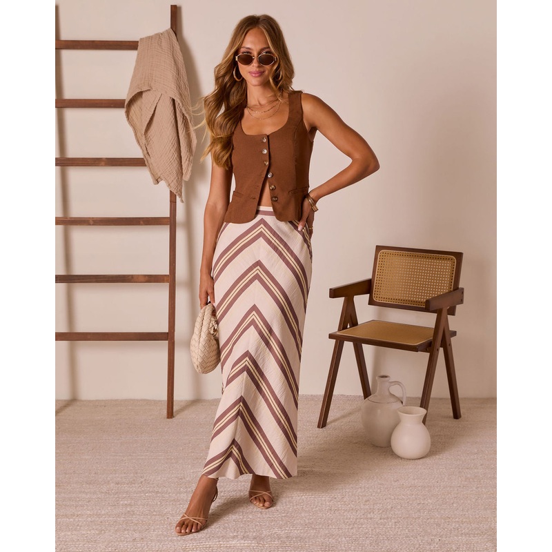 Tender Note Chevron Maxi Skirt