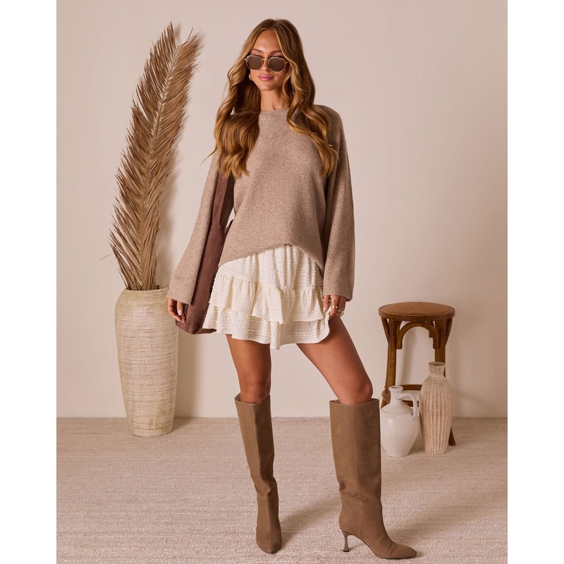 Zelina Crew Neck Sweater|Mocha|XS|S|M|L|XL