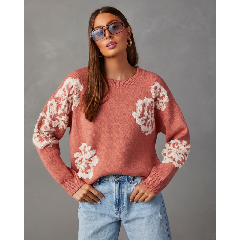 Copeland Floral Contrast Pullover Sweater