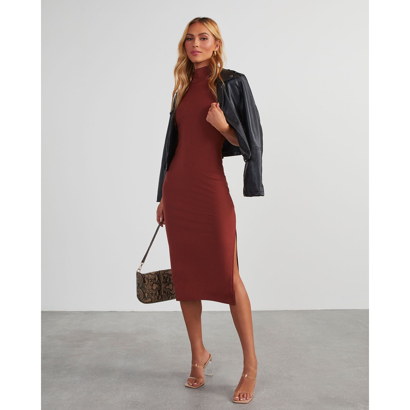 Down The Aisle Halter Neck Midi Dress