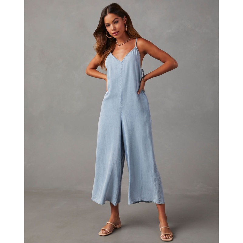 Fontana Tencel Jumpsuit|Light Denim Blue|S|M|L