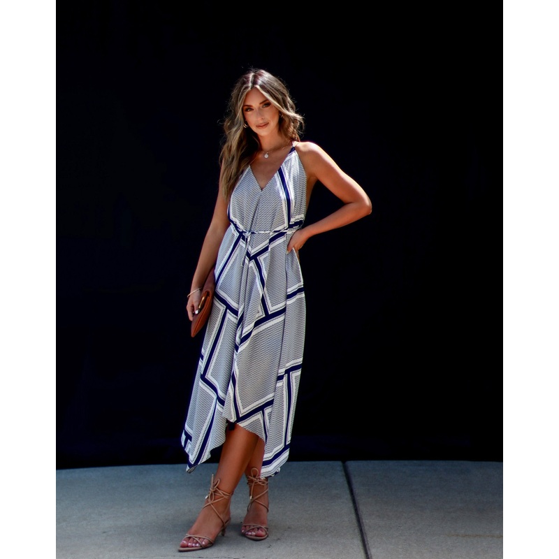 Gerritsen Printed Tie Waist Midi Dress