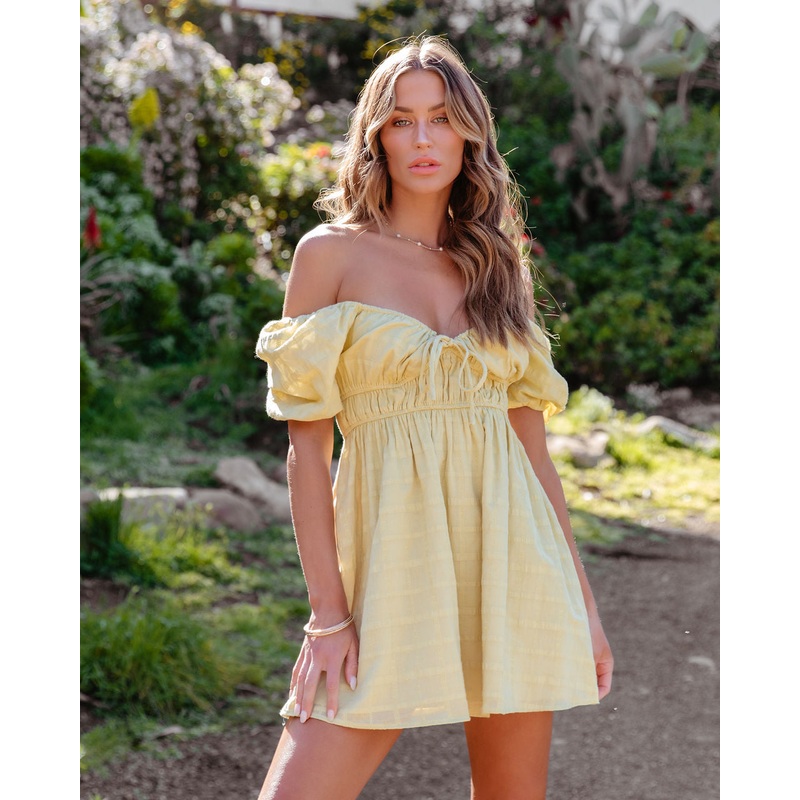 Jayde Puff Sleeve Front Tie Mini Dress