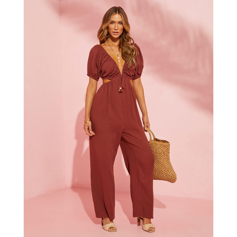 Jhene Cutout Short Sleeve Jumpsuit