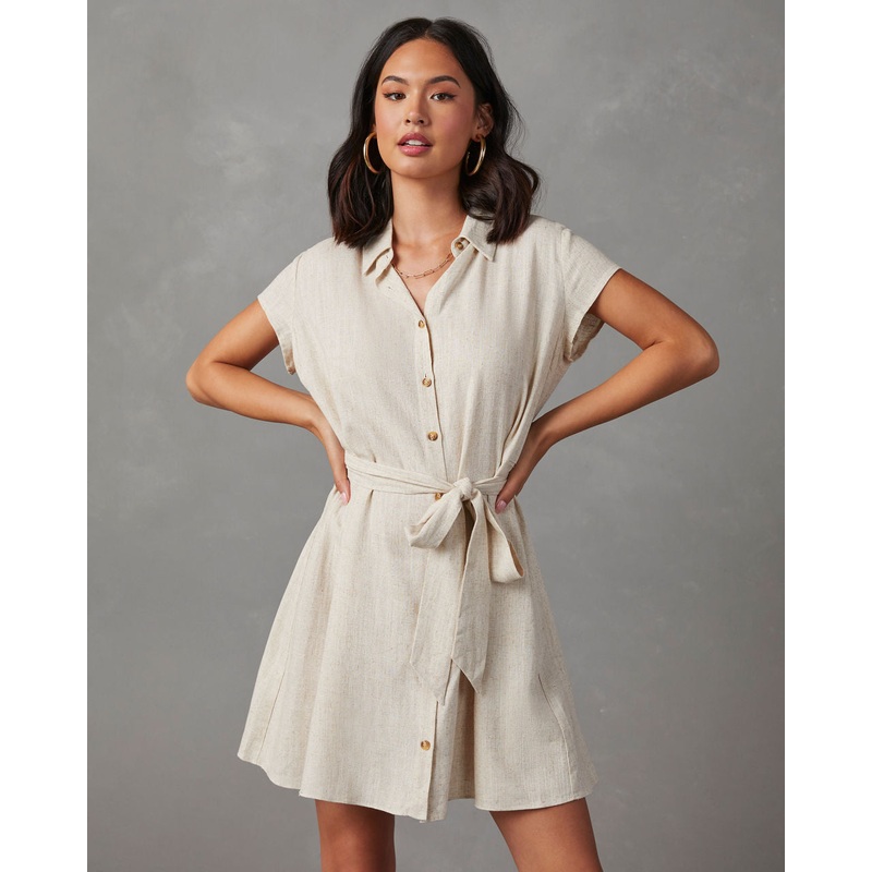 Larue Linen Button Down Mini Dress