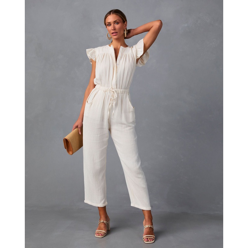 Loyal Pocketed Ruffle Jumpsuit
