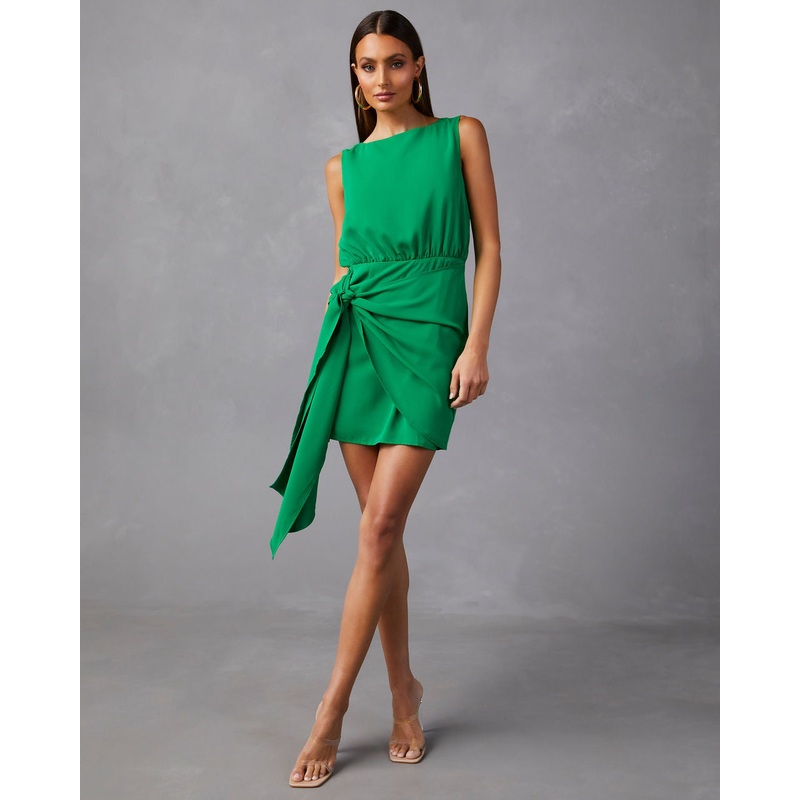 Lyanna Drape Front Tie Mini Dress