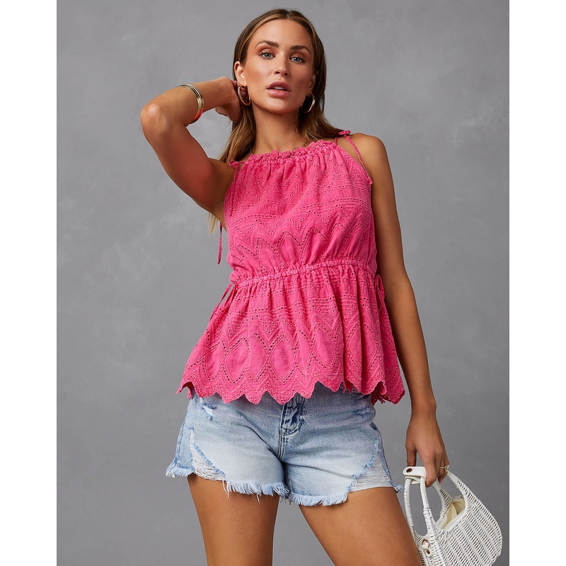 Maelys Babydoll Tank|Hot Pink|S|M|L
