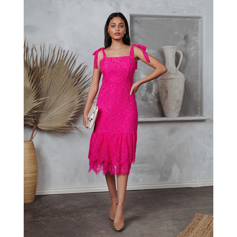 Miami High Tea Lace Midi Dress