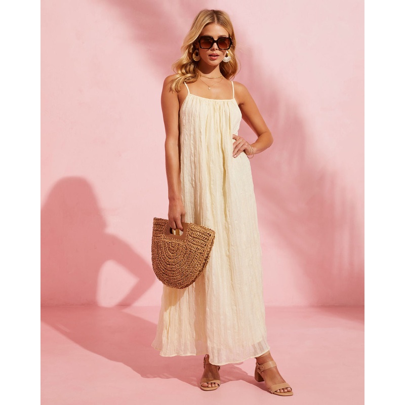 Miya Sleeveless Maxi Dress|Cream|XS|S|M|L
