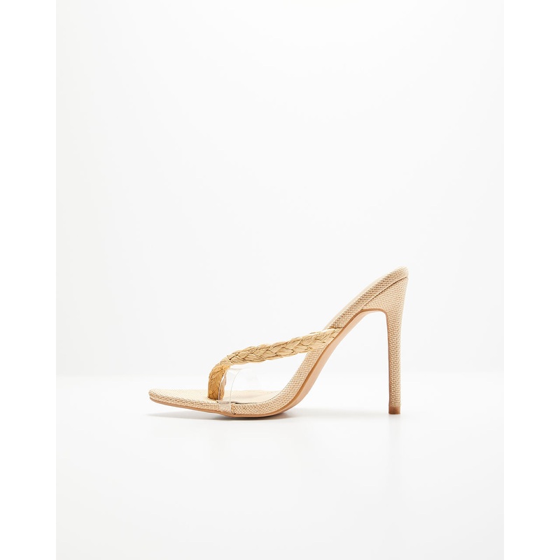 Nitro Woven Strap Slip On Stiletto Heels