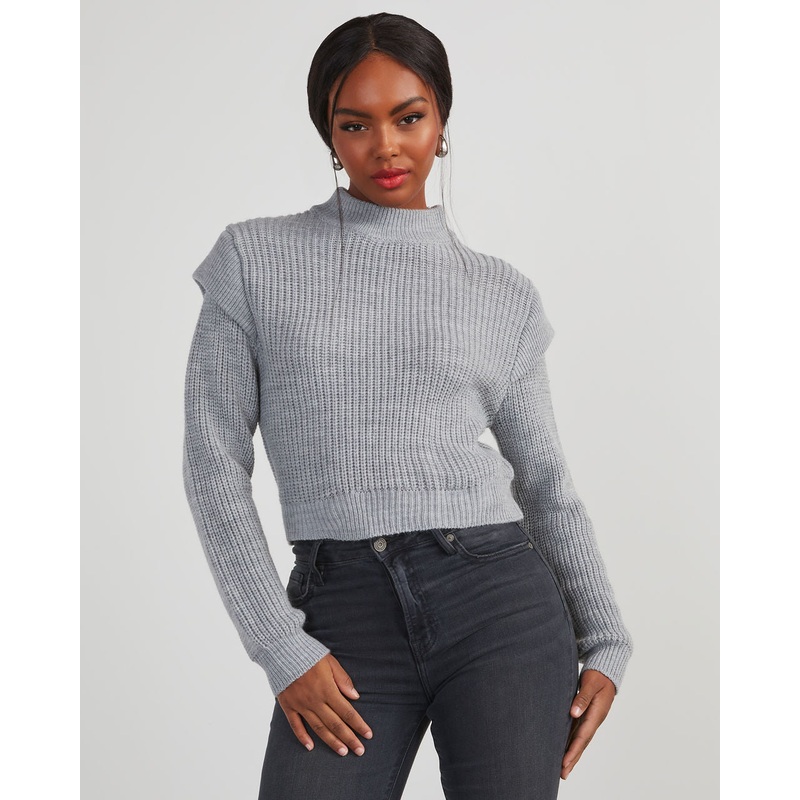 Nonnie Knit Pullover Sweater|Heather Grey|XS|S|M|L