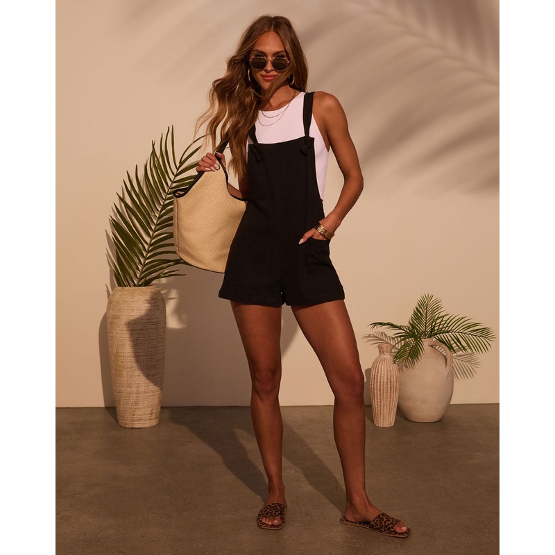 Northwest Cotton Linen Pocketed Romper