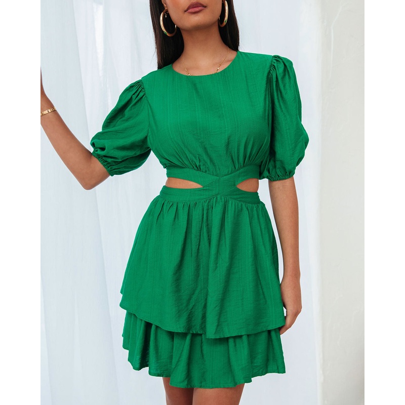 Roselynn Side Cutout Tiered Mini Dress