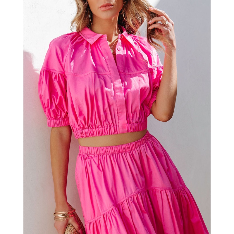 Sunny Meadow Crop Top|Hot Pink|XS|S|M|L|XL