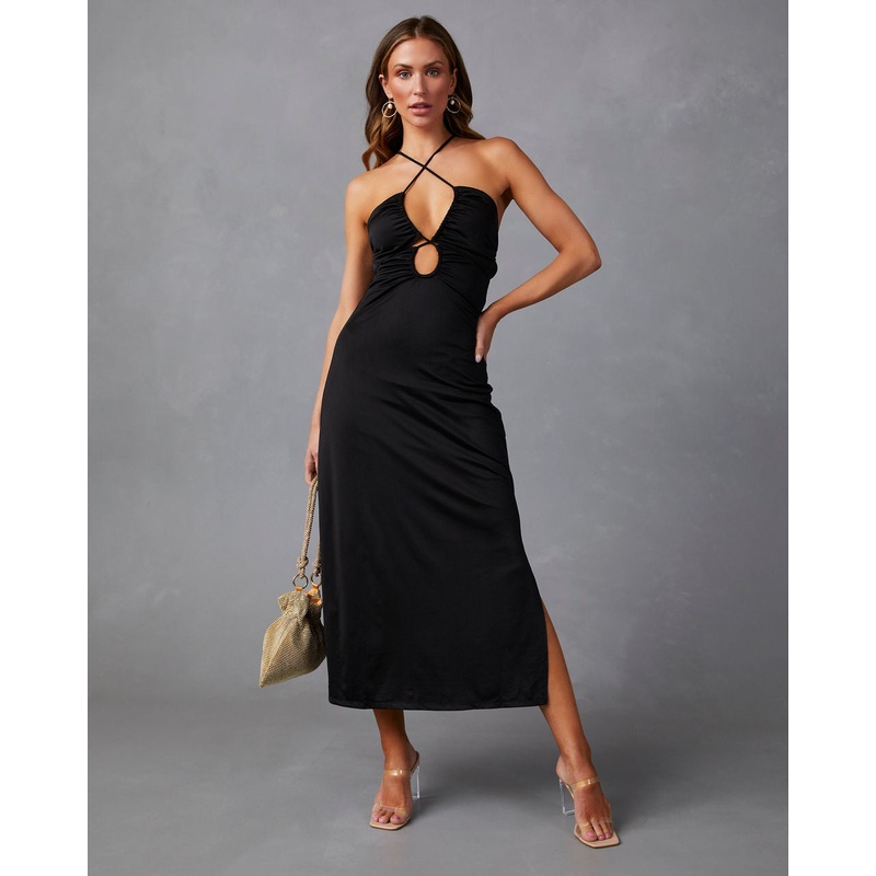 Sweet Amore Cutout Midi Dress|Black|Fuchsia|XS|S|M|L