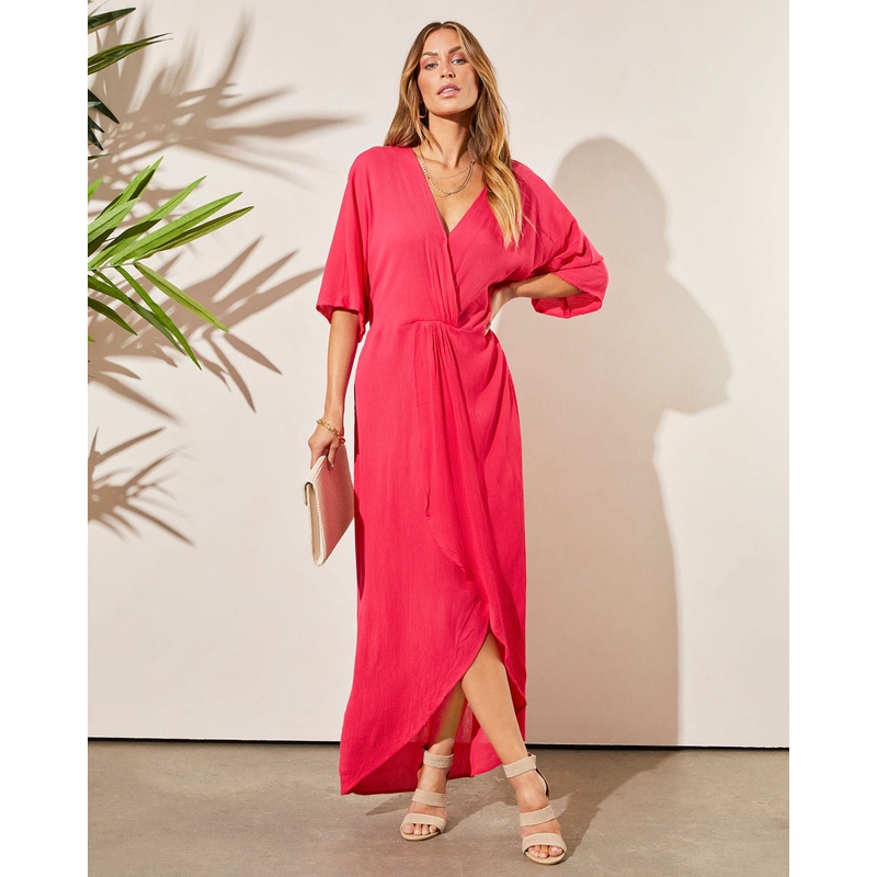 Tedros Kimono Sleeve Midi Dress