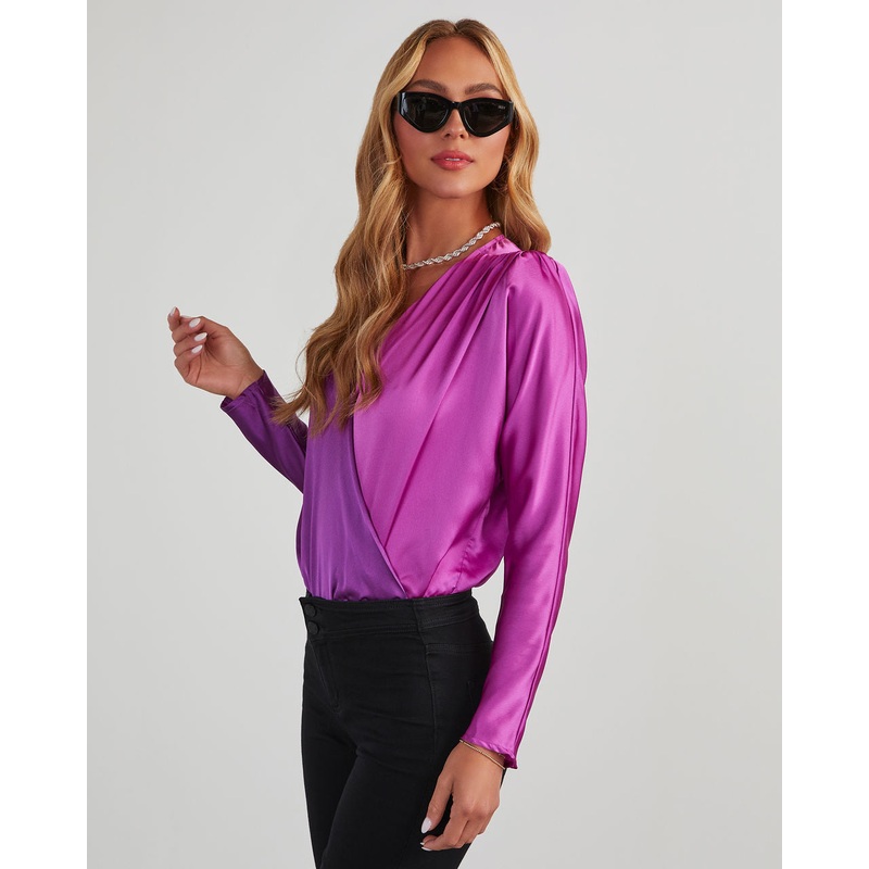 Two Sides Satin Drape Bodysuit