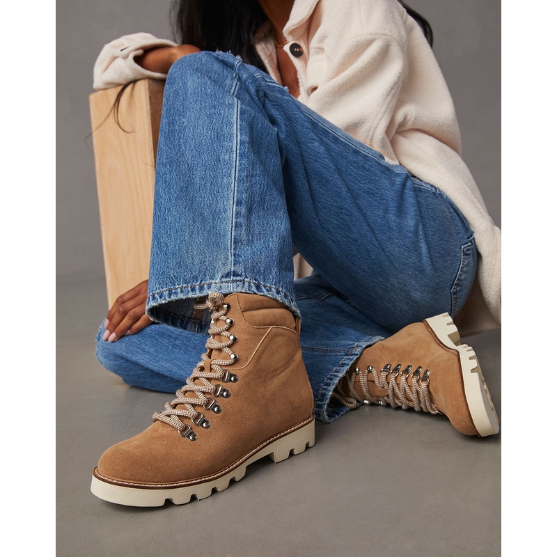 Arlene Faux Suede Lace Up Boot