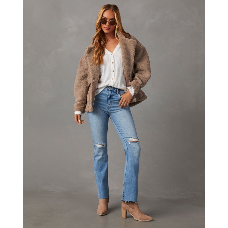 Auggie Super Stretch High Rise Distressed Flare Jeans