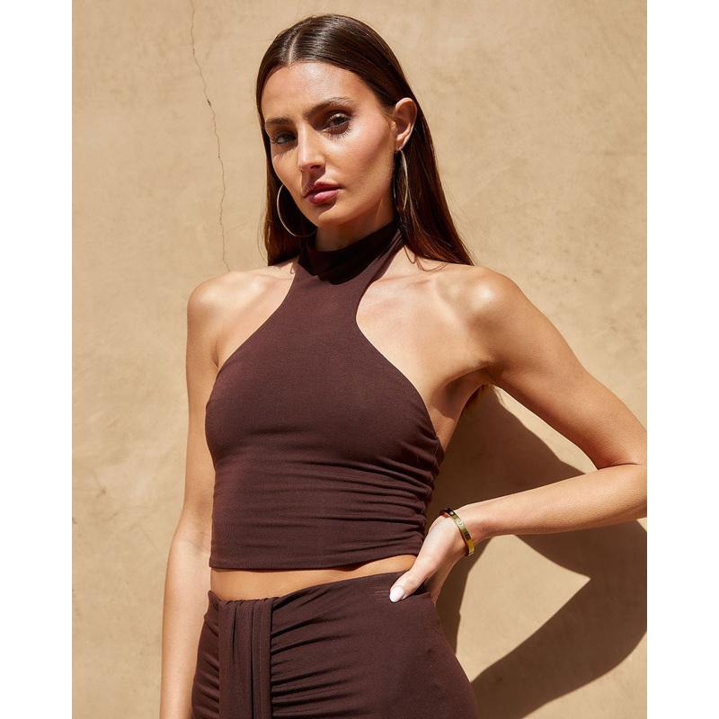 Break The Mold Halter Top|Chocolate|XS|S|M|L|XL