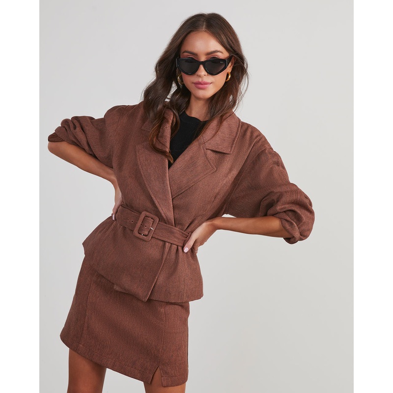 Business Needs Belted Crop Jacket