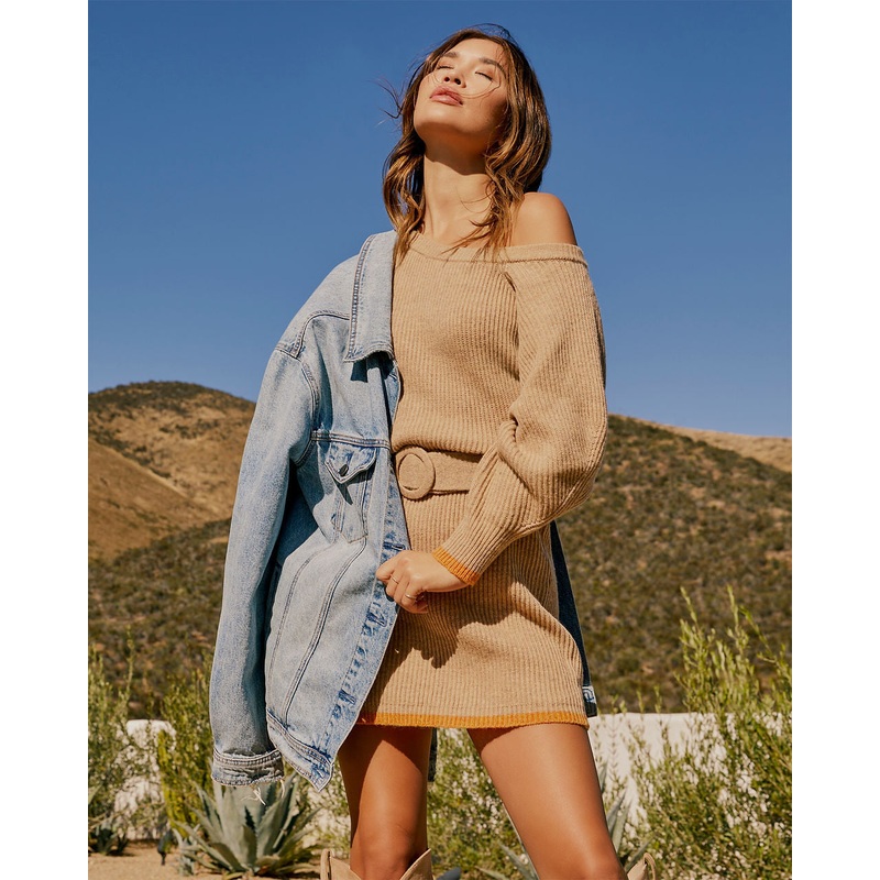 Dennis Off The Shoulder Mini Sweater Dress