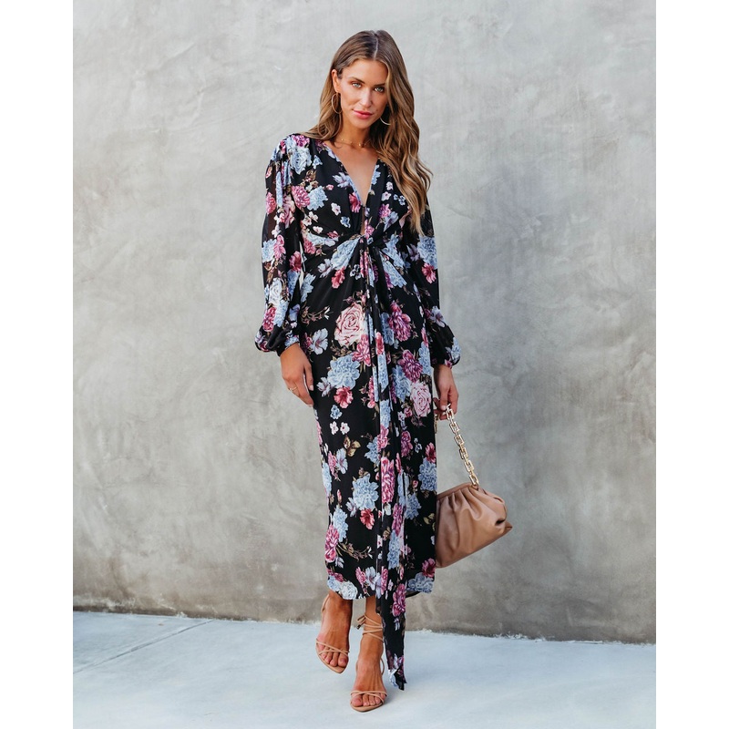 Holley Floral Twist Front Maxi Dress