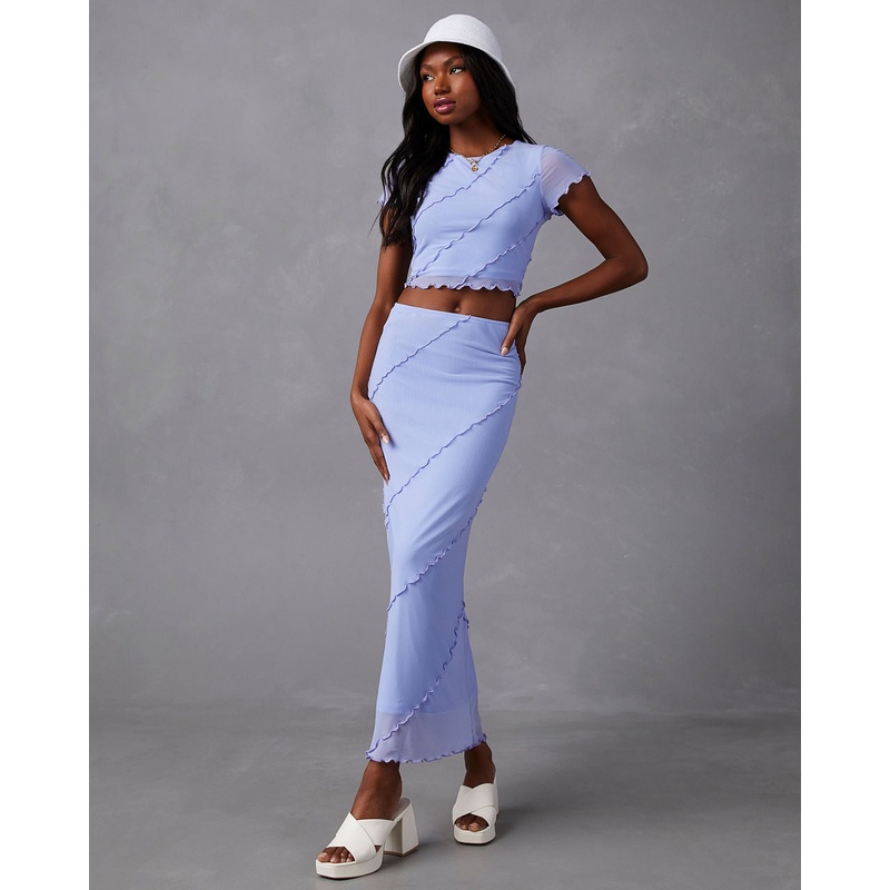 Markella Lettuce Trim Midi Skirt