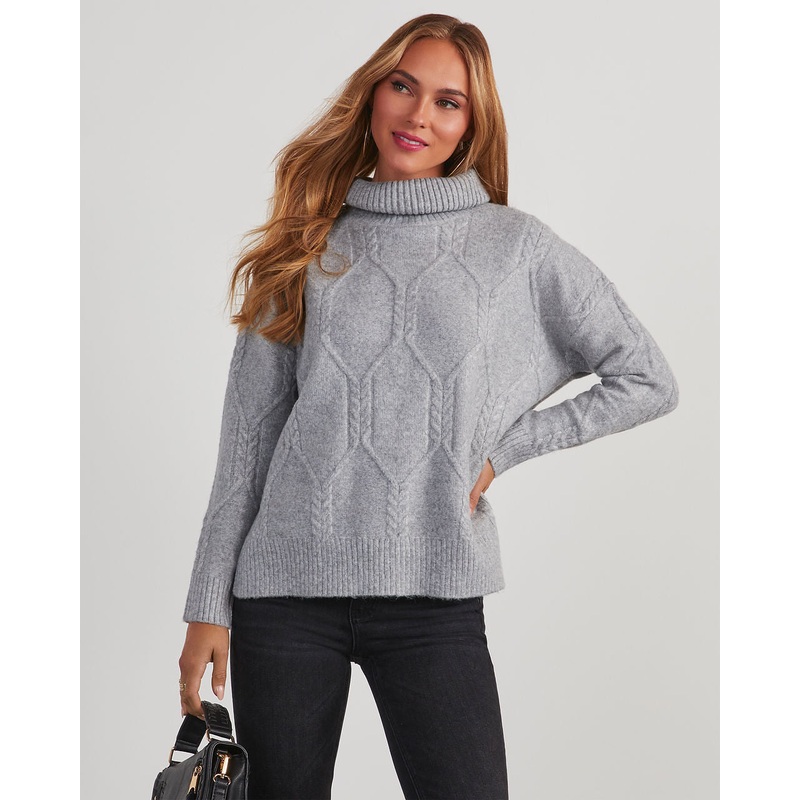 Miller Turtleneck Sweater|Heather Grey|XS|S|M|L|XL