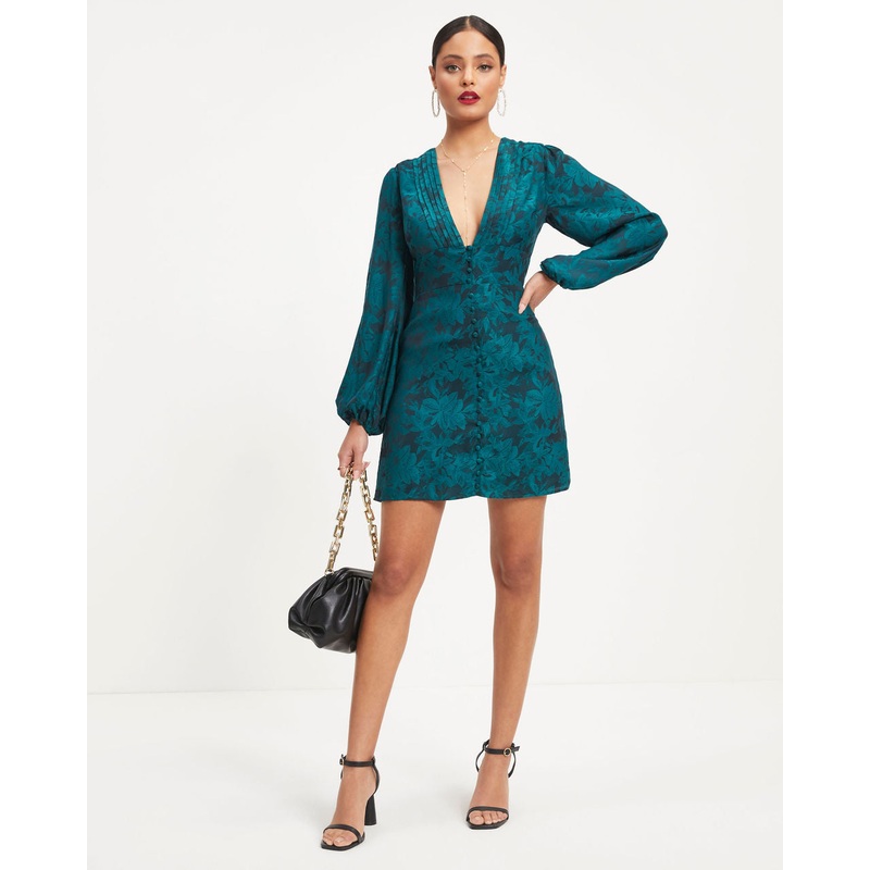 Rare Kind Floral Mini Dress|Teal|XS|S|M|L|XL