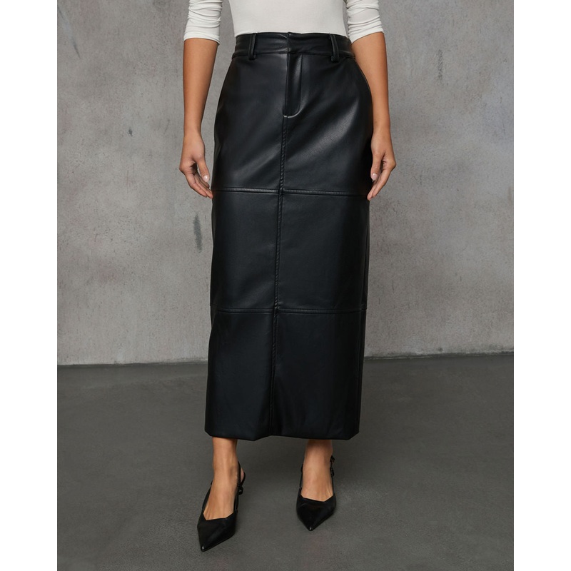 Rock With You Faux Leather Midi Skirt