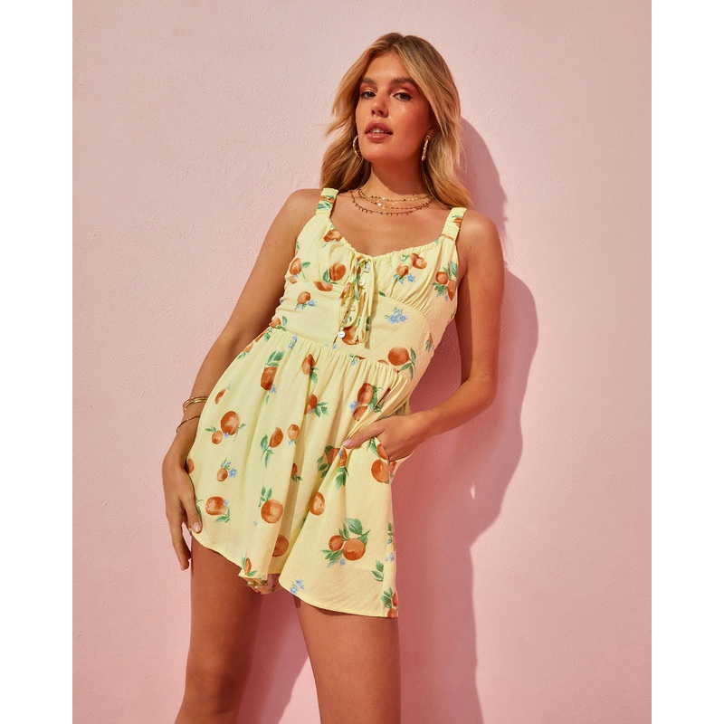 Taste Of Summer Printed Pocketed Romper