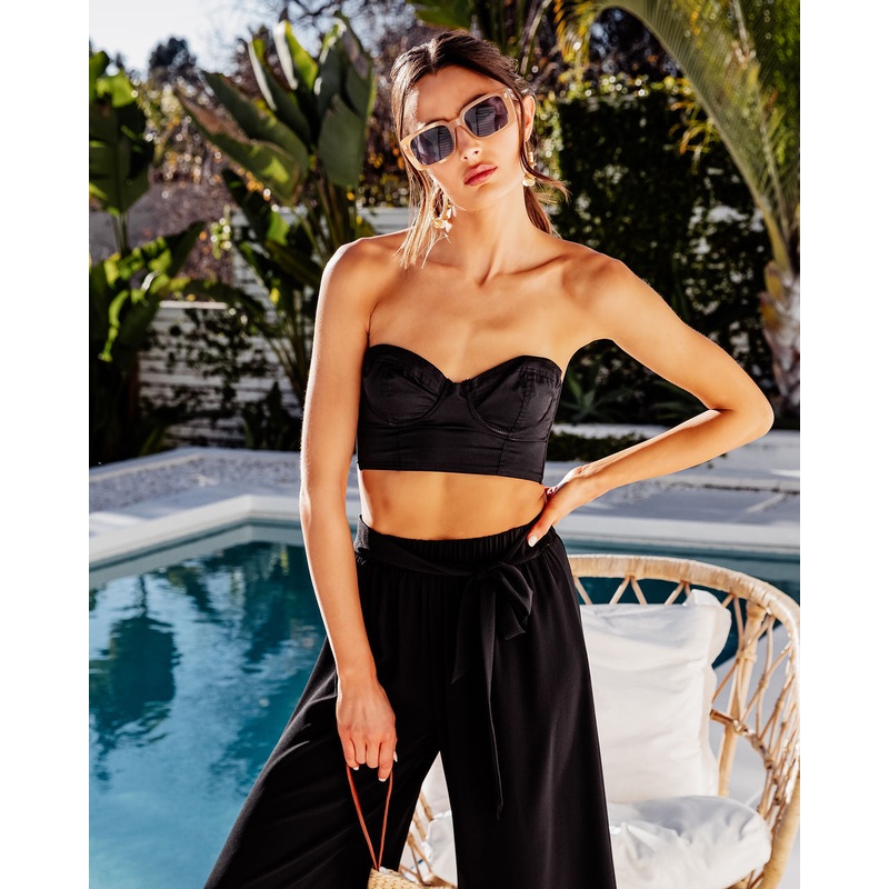 Belladonna Bustier Crop Top|Black|XS|S|M|L