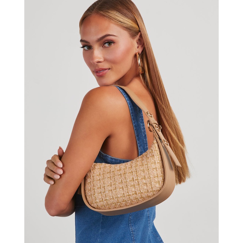 Classy Days Tweed Shoulder Bag