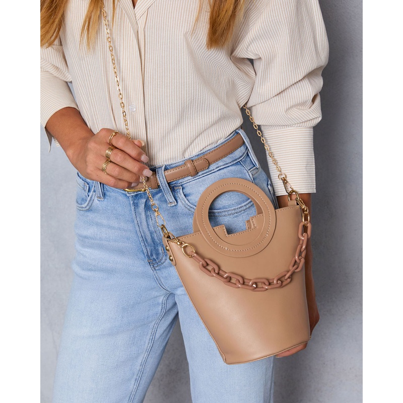 Clementie Chain Charm Bucket Bag