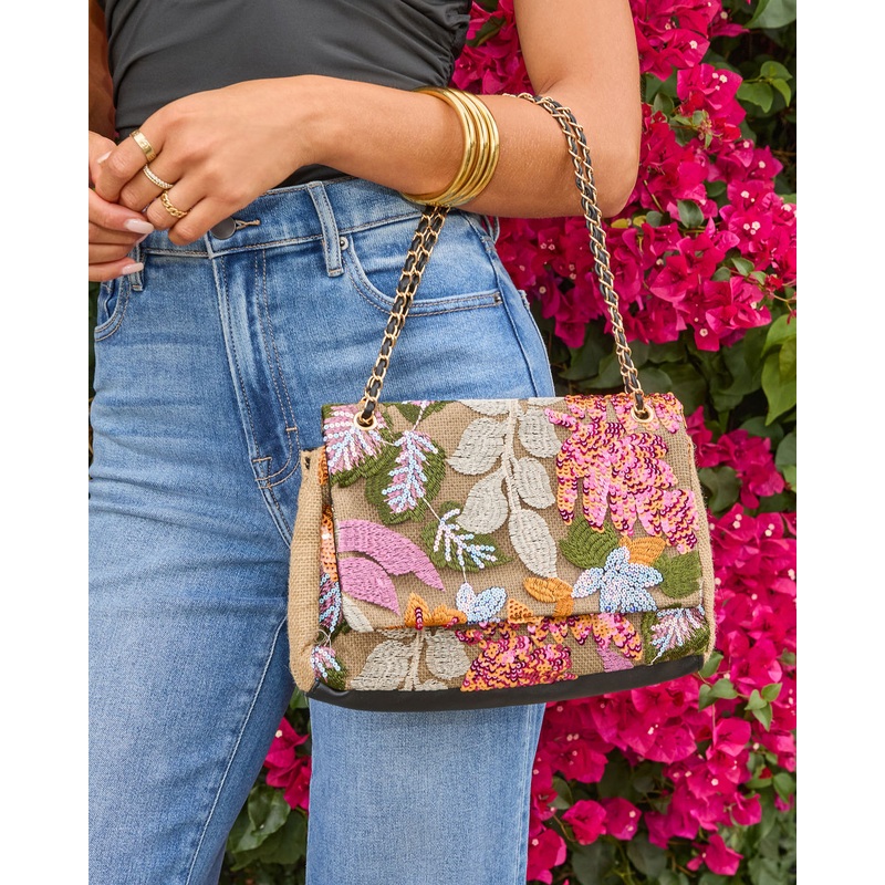 Elenia Embroidered Shoulder Bag