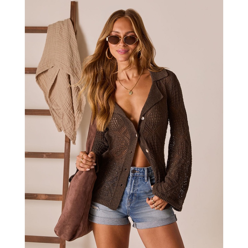 Kelson Crochet Button Down Top