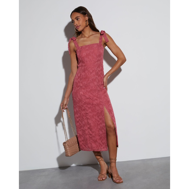 Lisbeth Tie Straps Midi Dress|Mauve|XS|S|M|L|XL