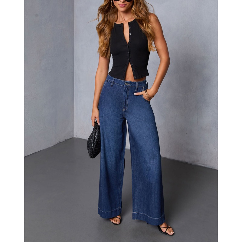 Marlenie Rigid High Rise Wide Leg Jeans