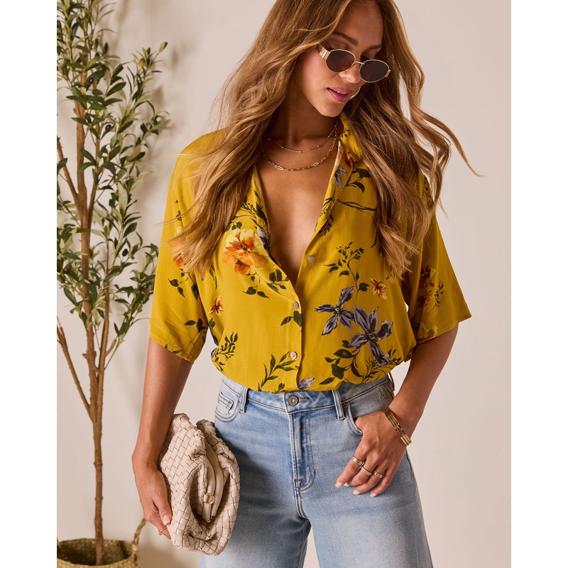 Nakita Button Up Top|Mustard|XS|S|M|L|XL