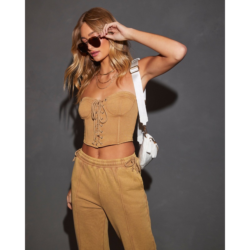 Natalia Fleece Corset Top|Brown|Navy|S|M|L